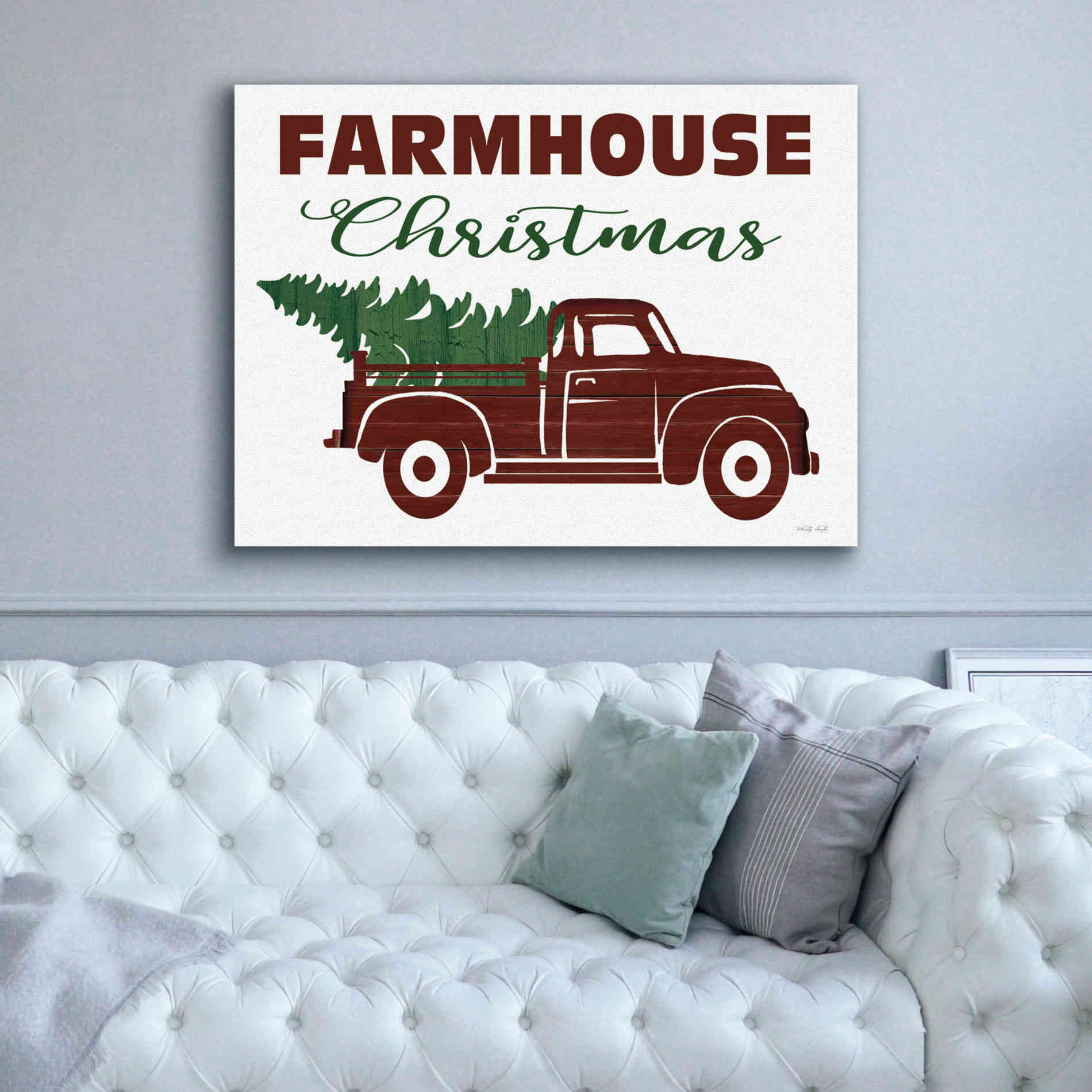 'Farmhouse Christmas Truck' by Cindy Jacobs, Canvas Wall Art,54 x 40
