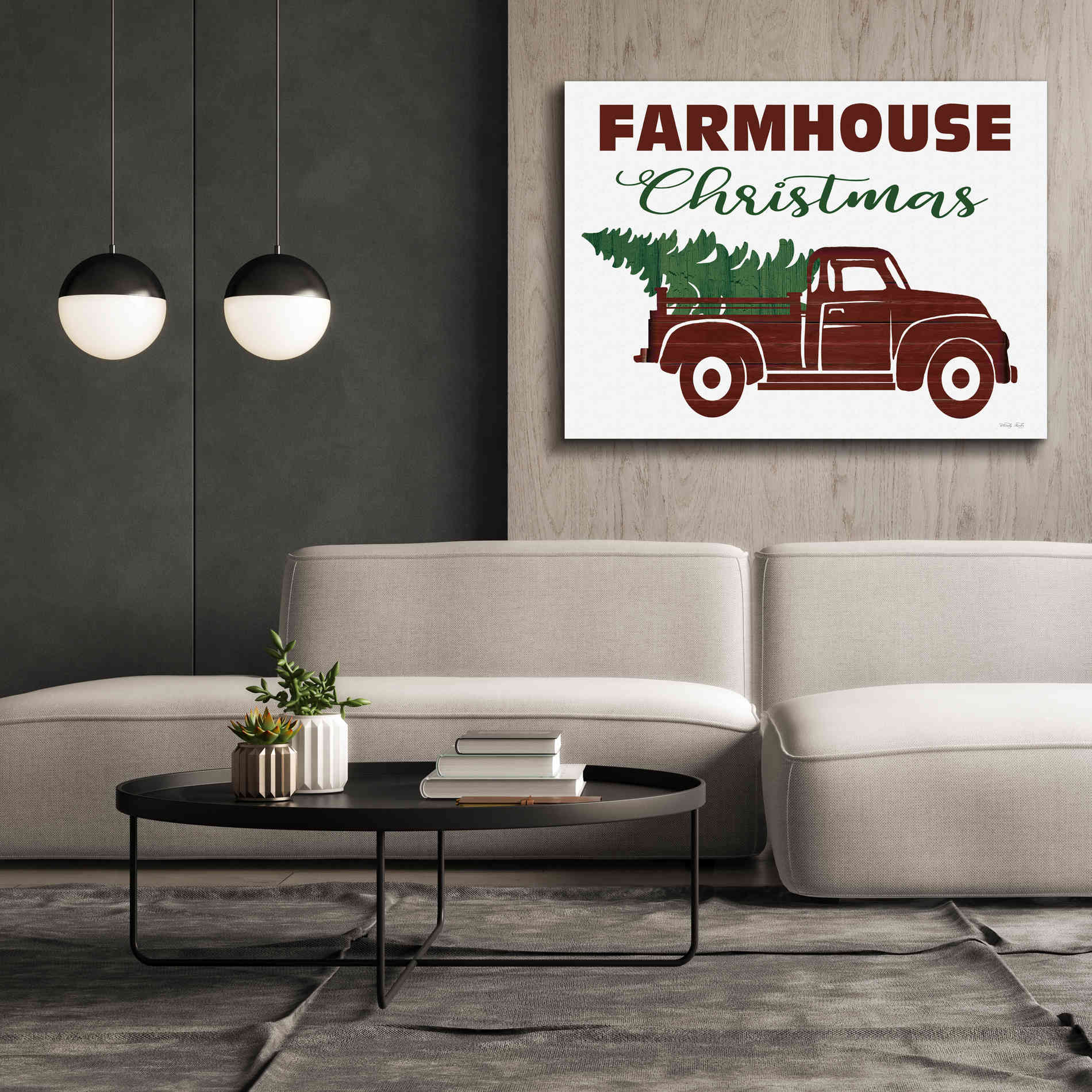 'Farmhouse Christmas Truck' by Cindy Jacobs, Canvas Wall Art,54 x 40