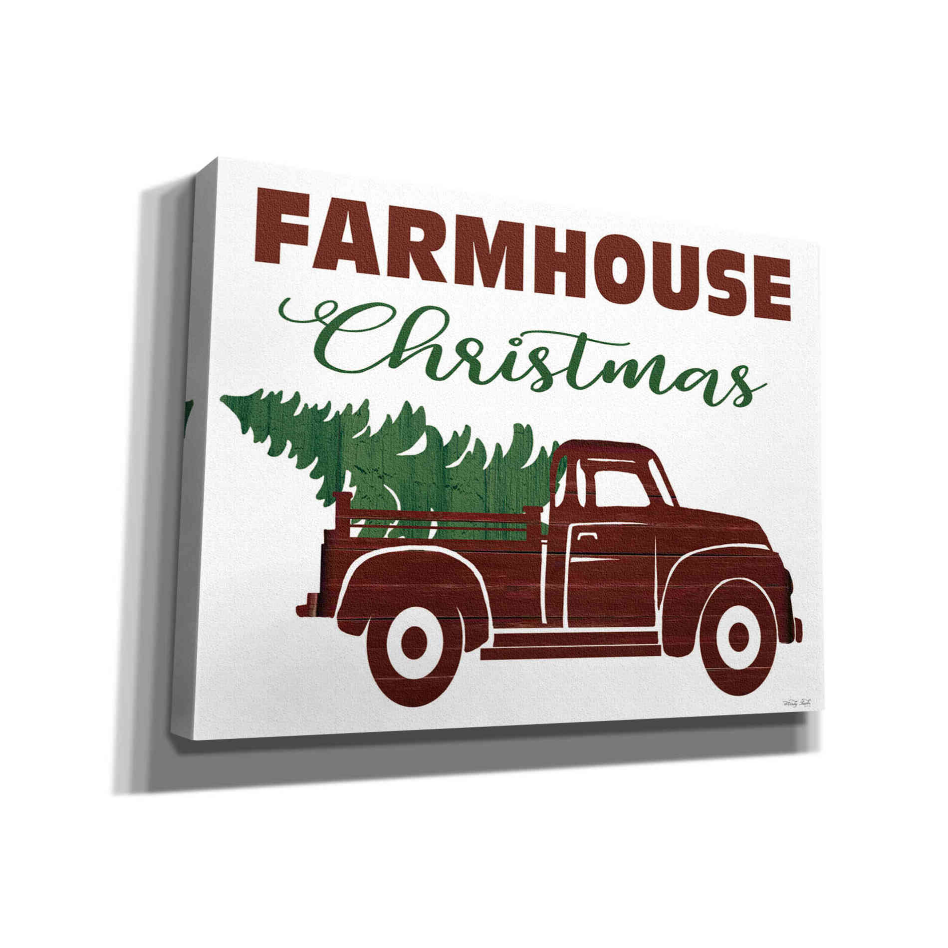 'Farmhouse Christmas Truck' by Cindy Jacobs, Canvas Wall Art