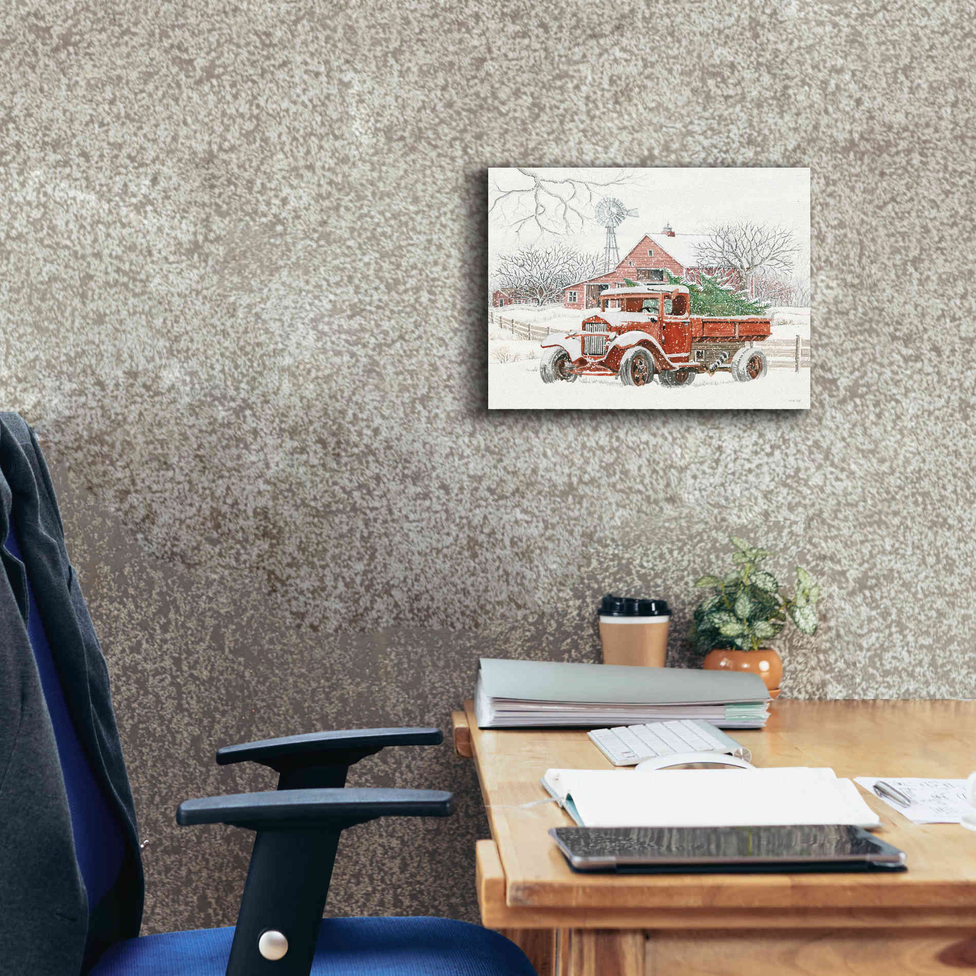 'Windmill Winter' by Cindy Jacobs, Canvas Wall Art,16 x 12