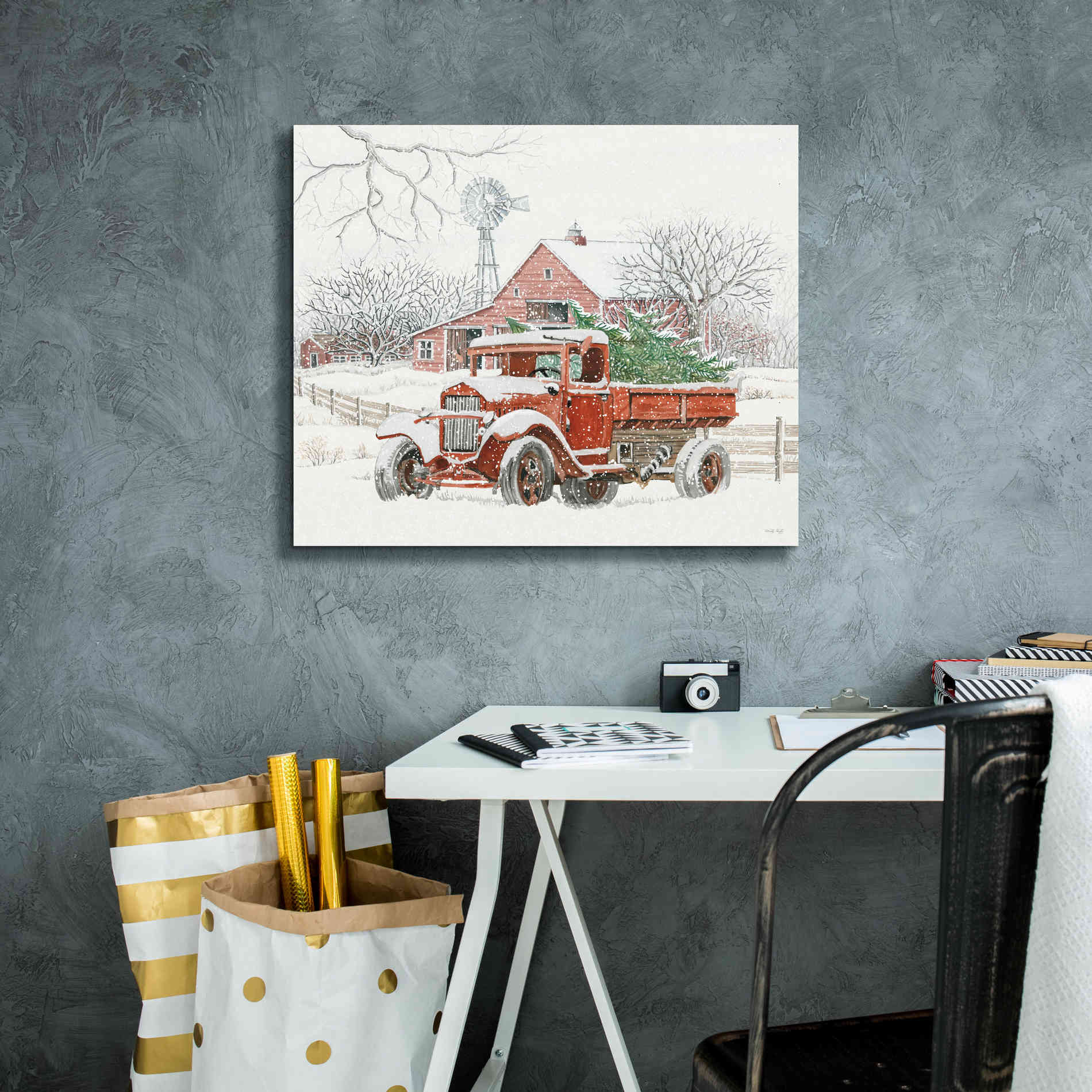 'Windmill Winter' by Cindy Jacobs, Canvas Wall Art,24 x 20