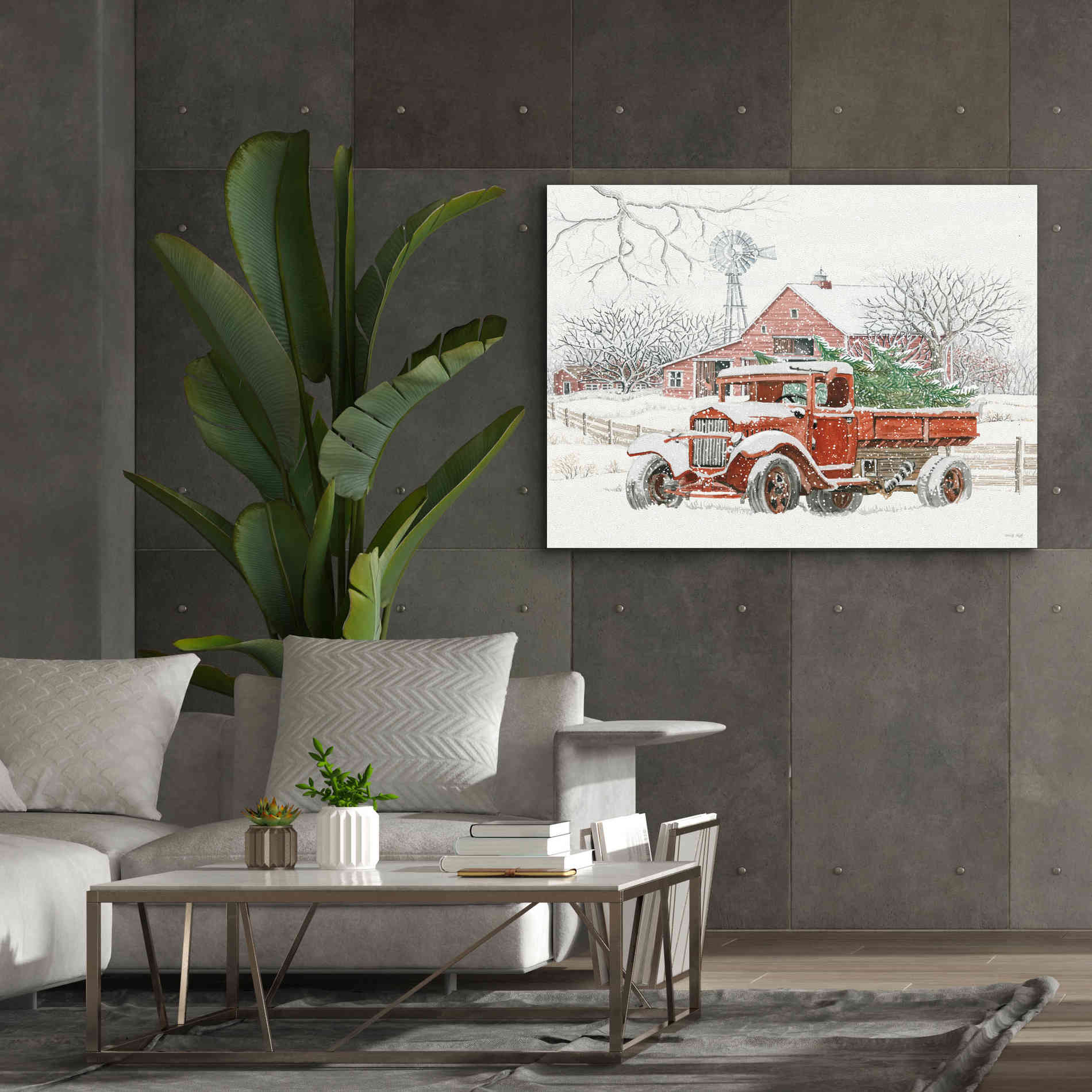 'Windmill Winter' by Cindy Jacobs, Canvas Wall Art,54 x 40