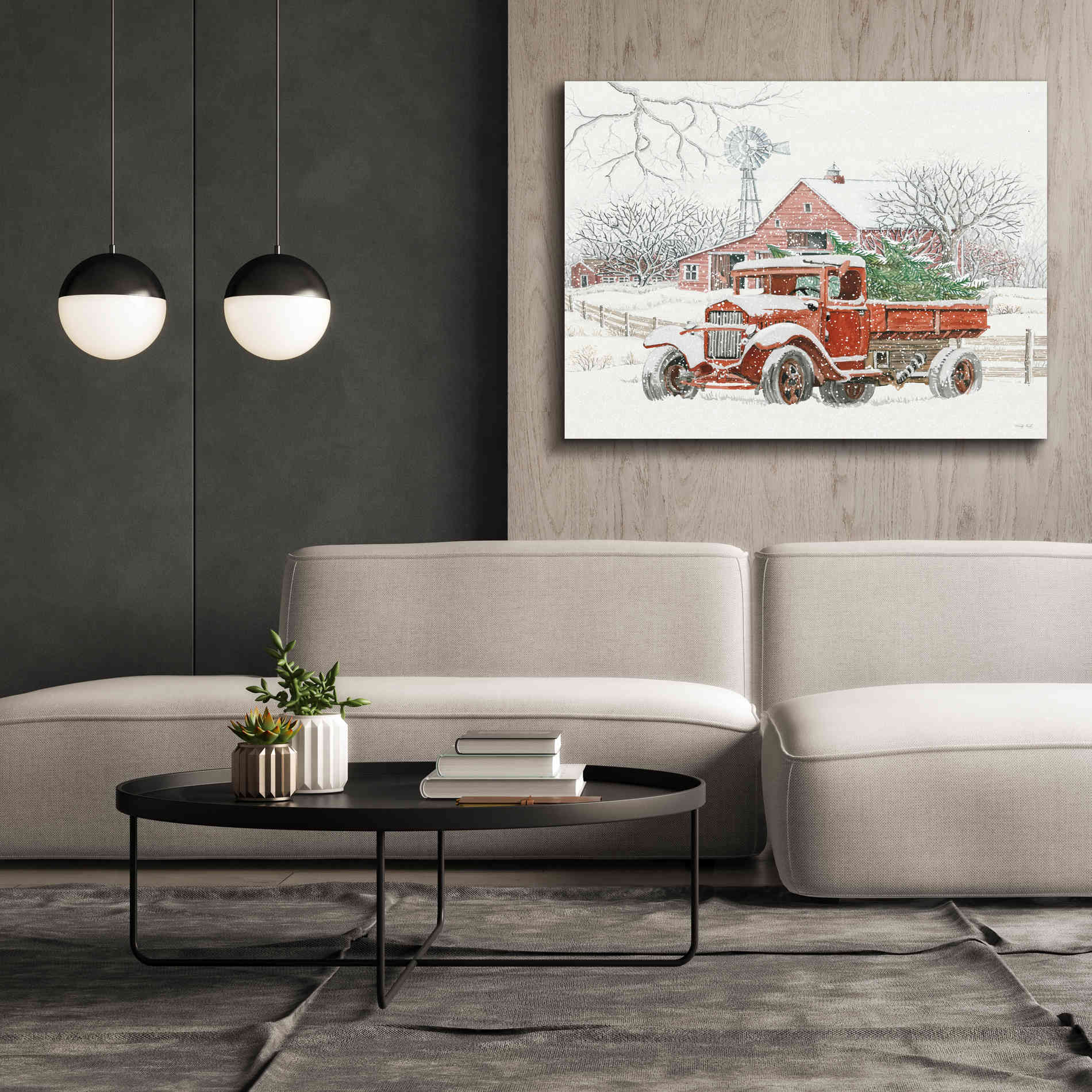 'Windmill Winter' by Cindy Jacobs, Canvas Wall Art,54 x 40