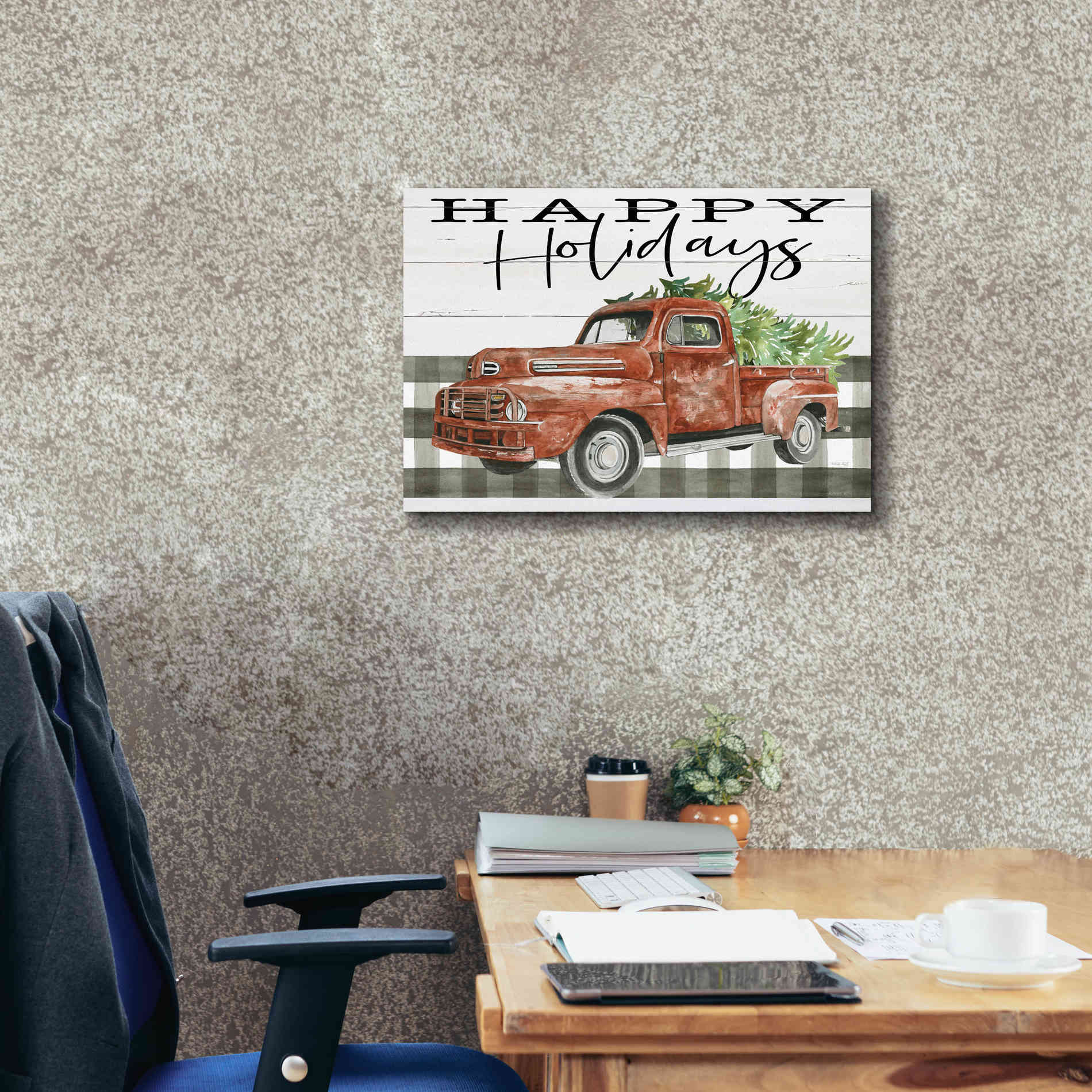 'Happy Holidays Truck' by Cindy Jacobs, Canvas Wall Art,24 x 20