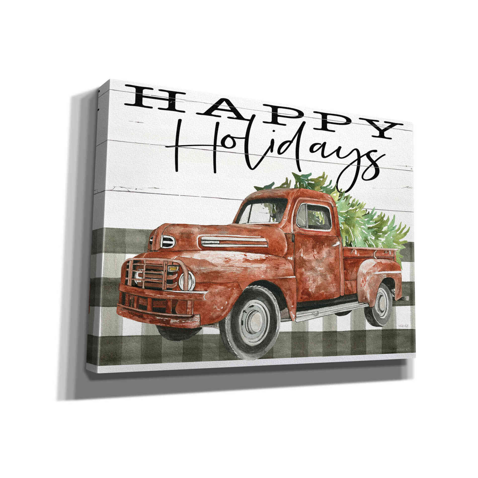 'Happy Holidays Truck' by Cindy Jacobs, Canvas Wall Art