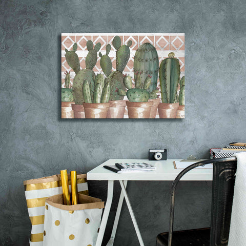 Image of 'Geo Succulents' by Cindy Jacobs, Canvas Wall Art,26 x 18