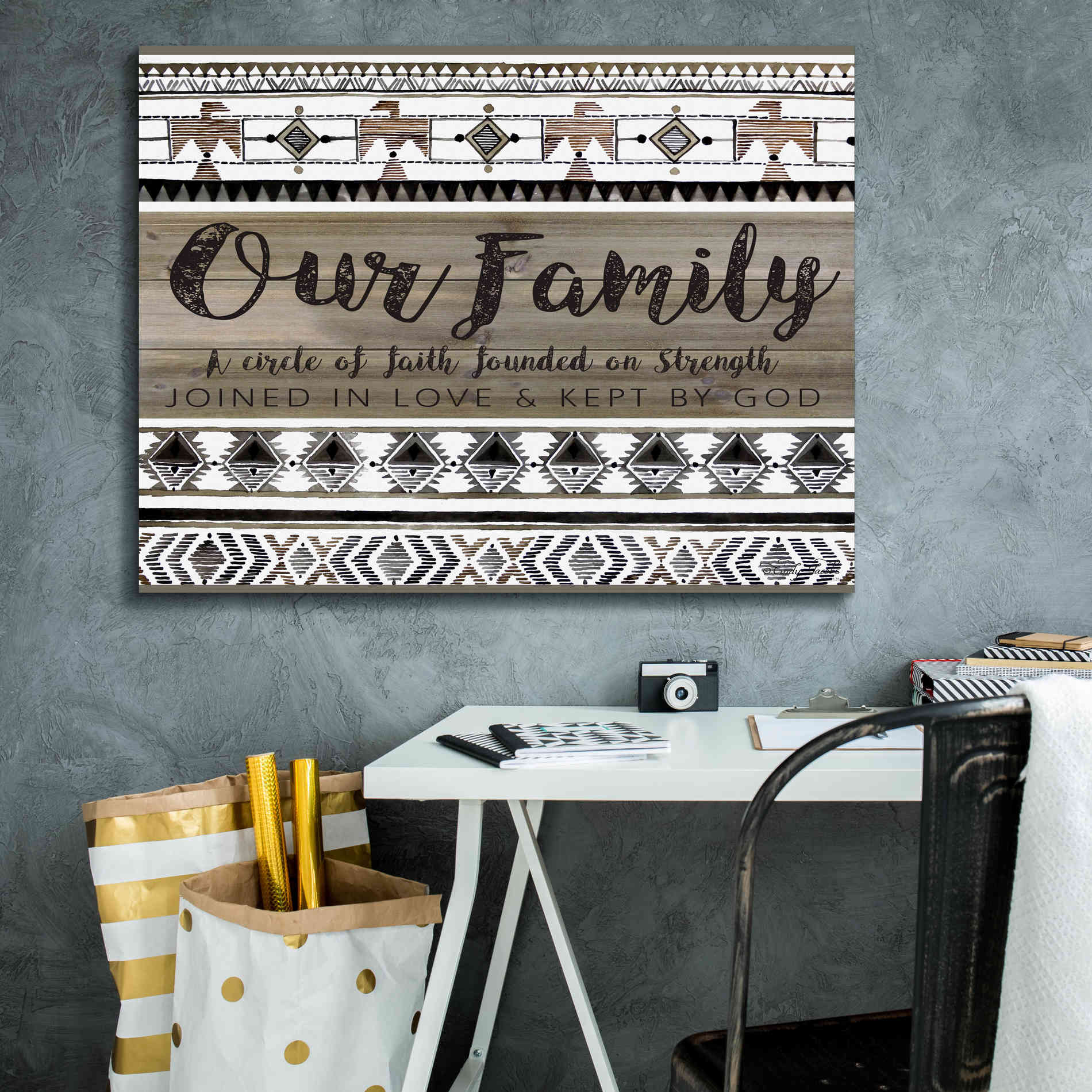 'Our Family' by Cindy Jacobs, Canvas Wall Art,34 x 26