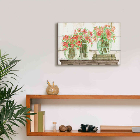 Image of 'Trio of Flowers' by Cindy Jacobs, Canvas Wall Art,18 x 12
