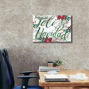 'Feliz Navidad' by Cindy Jacobs, Canvas Wall Art,26 x 18