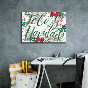 'Feliz Navidad' by Cindy Jacobs, Canvas Wall Art,26 x 18