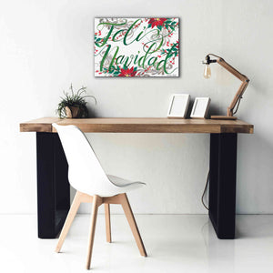 'Feliz Navidad' by Cindy Jacobs, Canvas Wall Art,26 x 18