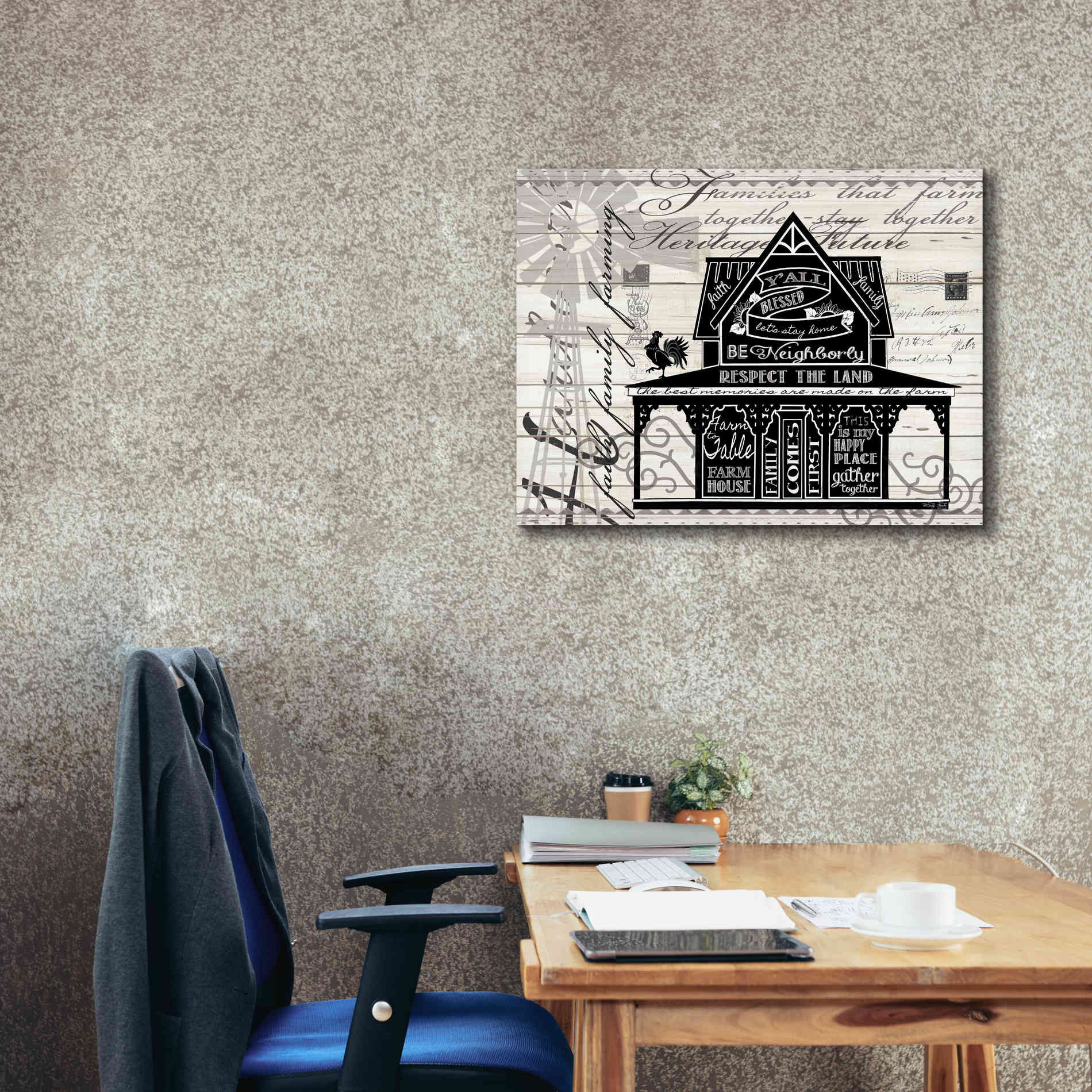 'Y'all Blessed Farmhouse' by Cindy Jacobs, Canvas Wall Art,34 x 26