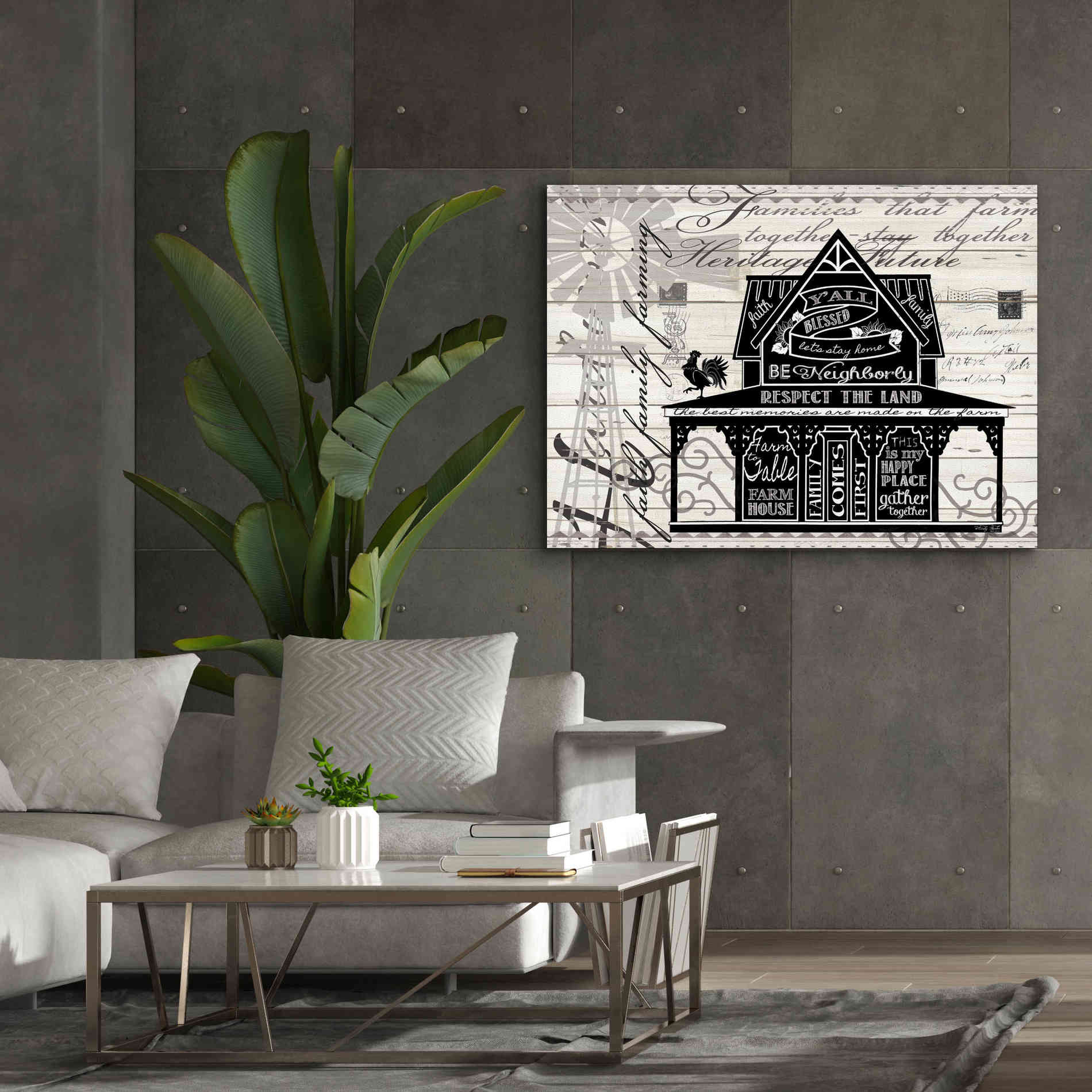 'Y'all Blessed Farmhouse' by Cindy Jacobs, Canvas Wall Art,54 x 40