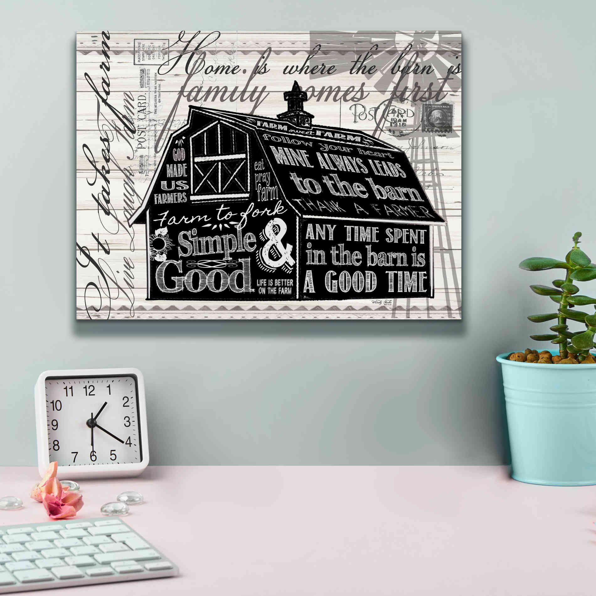 'Simple & Good Barn' by Cindy Jacobs, Canvas Wall Art,16 x 12
