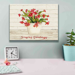 'Christmas Cactus - Season's Greetings' by Cindy Jacobs, Canvas Wall Art,16 x 12