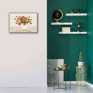 'Christmas Cactus - Season's Greetings' by Cindy Jacobs, Canvas Wall Art,26 x 18