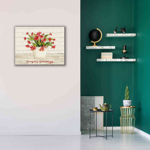 'Christmas Cactus - Season's Greetings' by Cindy Jacobs, Canvas Wall Art,34 x 26