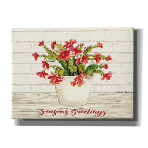 Image of 'Christmas Cactus - Season's Greetings' by Cindy Jacobs, Canvas Wall Art