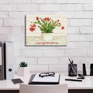 'Christmas Cactus - Merry Christmas' by Cindy Jacobs, Canvas Wall Art,16 x 12