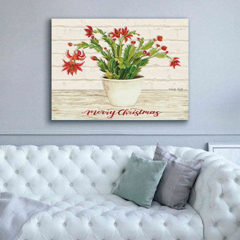 Image of 'Christmas Cactus - Merry Christmas' by Cindy Jacobs, Canvas Wall Art,54 x 40