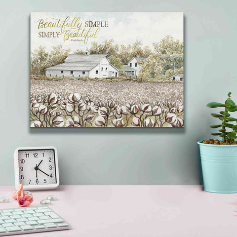 Image of 'Beautifully Simple Cotton Farm' by Cindy Jacobs, Canvas Wall Art,16 x 12