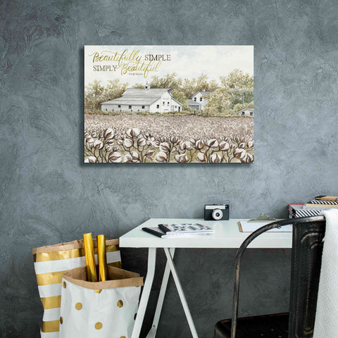 Image of 'Beautifully Simple Cotton Farm' by Cindy Jacobs, Canvas Wall Art,26 x 18