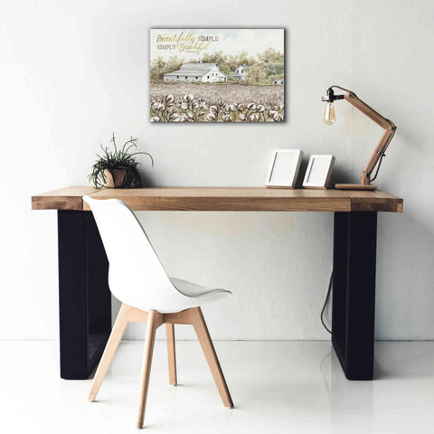 Image of 'Beautifully Simple Cotton Farm' by Cindy Jacobs, Canvas Wall Art,26 x 18
