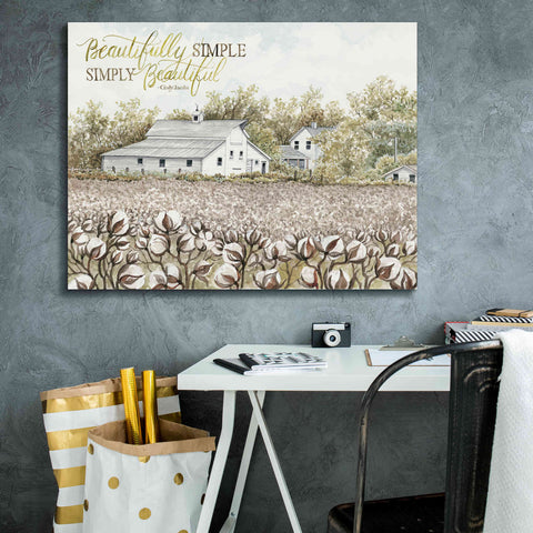 Image of 'Beautifully Simple Cotton Farm' by Cindy Jacobs, Canvas Wall Art,34 x 26
