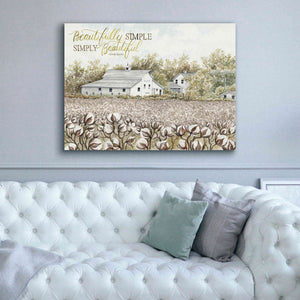 'Beautifully Simple Cotton Farm' by Cindy Jacobs, Canvas Wall Art,54 x 40