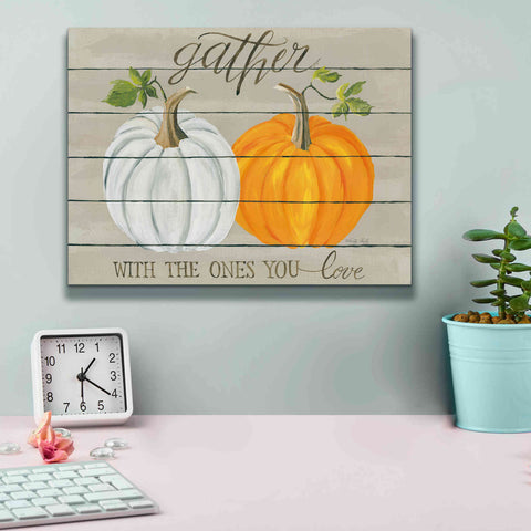 Image of 'Gather With The Ones You Love Pumpkins' by Cindy Jacobs, Canvas Wall Art,16 x 12