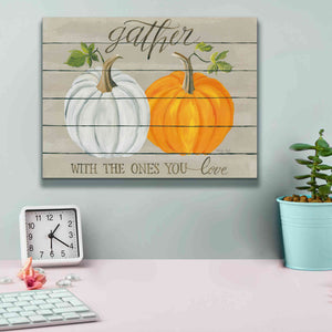 'Gather With The Ones You Love Pumpkins' by Cindy Jacobs, Canvas Wall Art,16 x 12