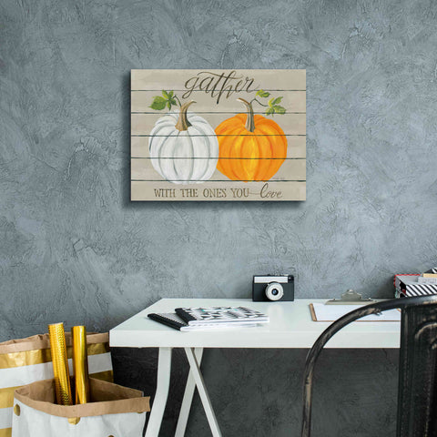 Image of 'Gather With The Ones You Love Pumpkins' by Cindy Jacobs, Canvas Wall Art,16 x 12