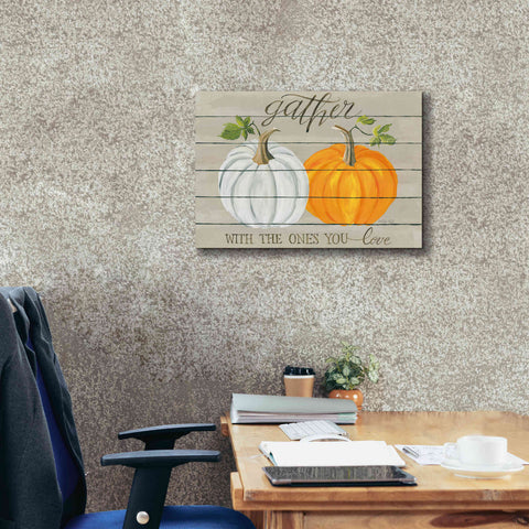 Image of 'Gather With The Ones You Love Pumpkins' by Cindy Jacobs, Canvas Wall Art,24 x 20