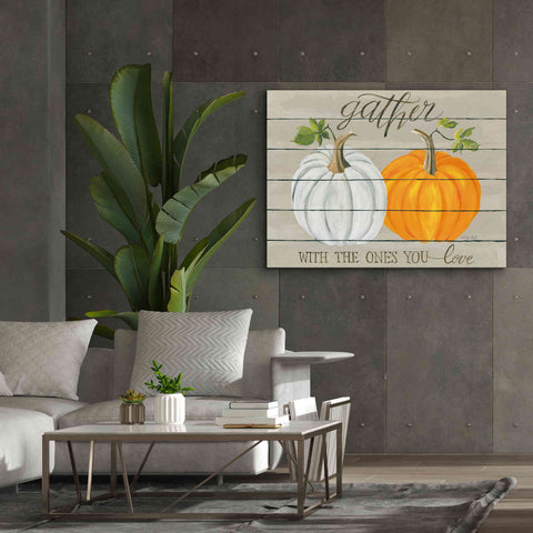 Image of 'Gather With The Ones You Love Pumpkins' by Cindy Jacobs, Canvas Wall Art,54 x 40