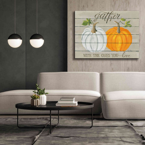 Image of 'Gather With The Ones You Love Pumpkins' by Cindy Jacobs, Canvas Wall Art,54 x 40