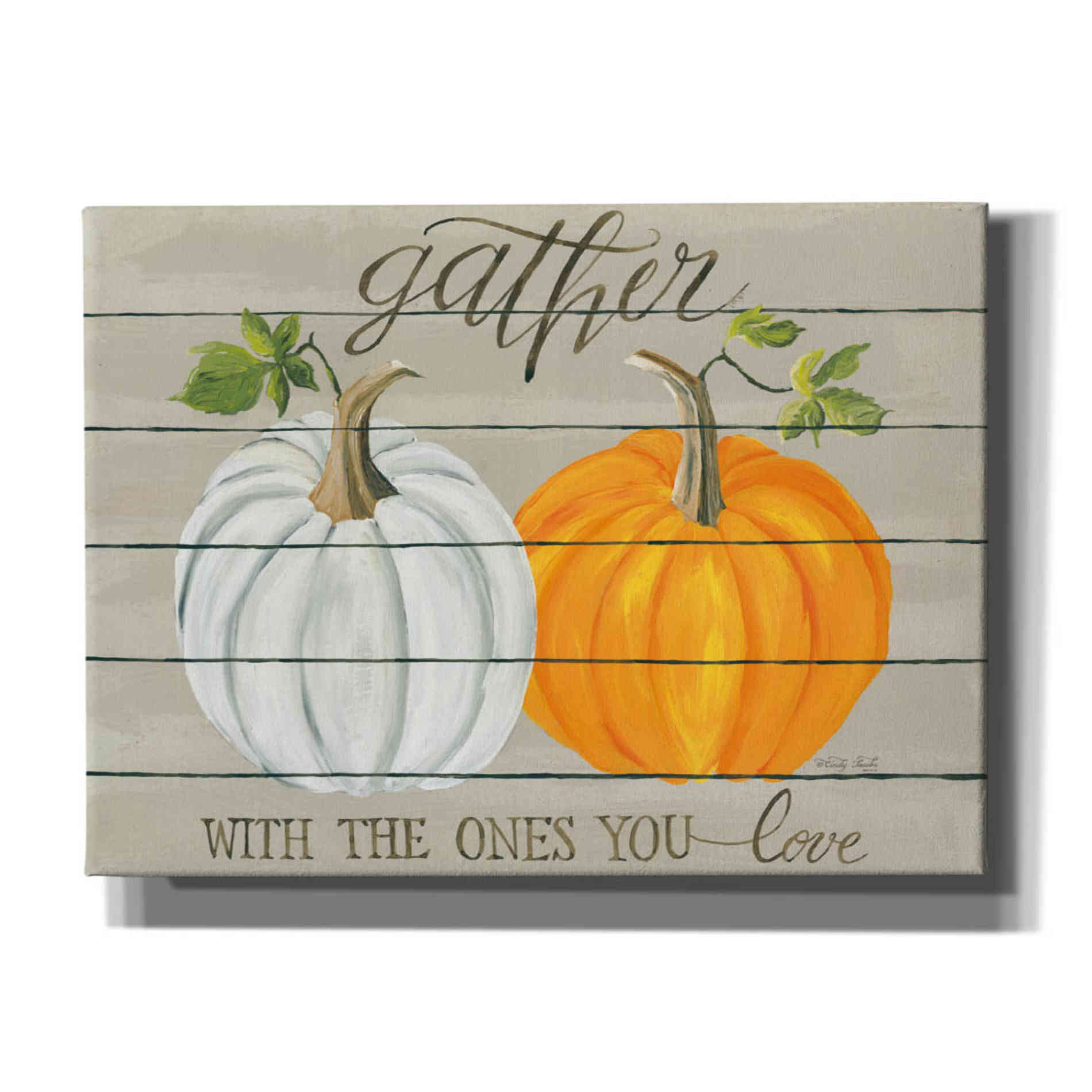 'Gather With The Ones You Love Pumpkins' by Cindy Jacobs, Canvas Wall Art