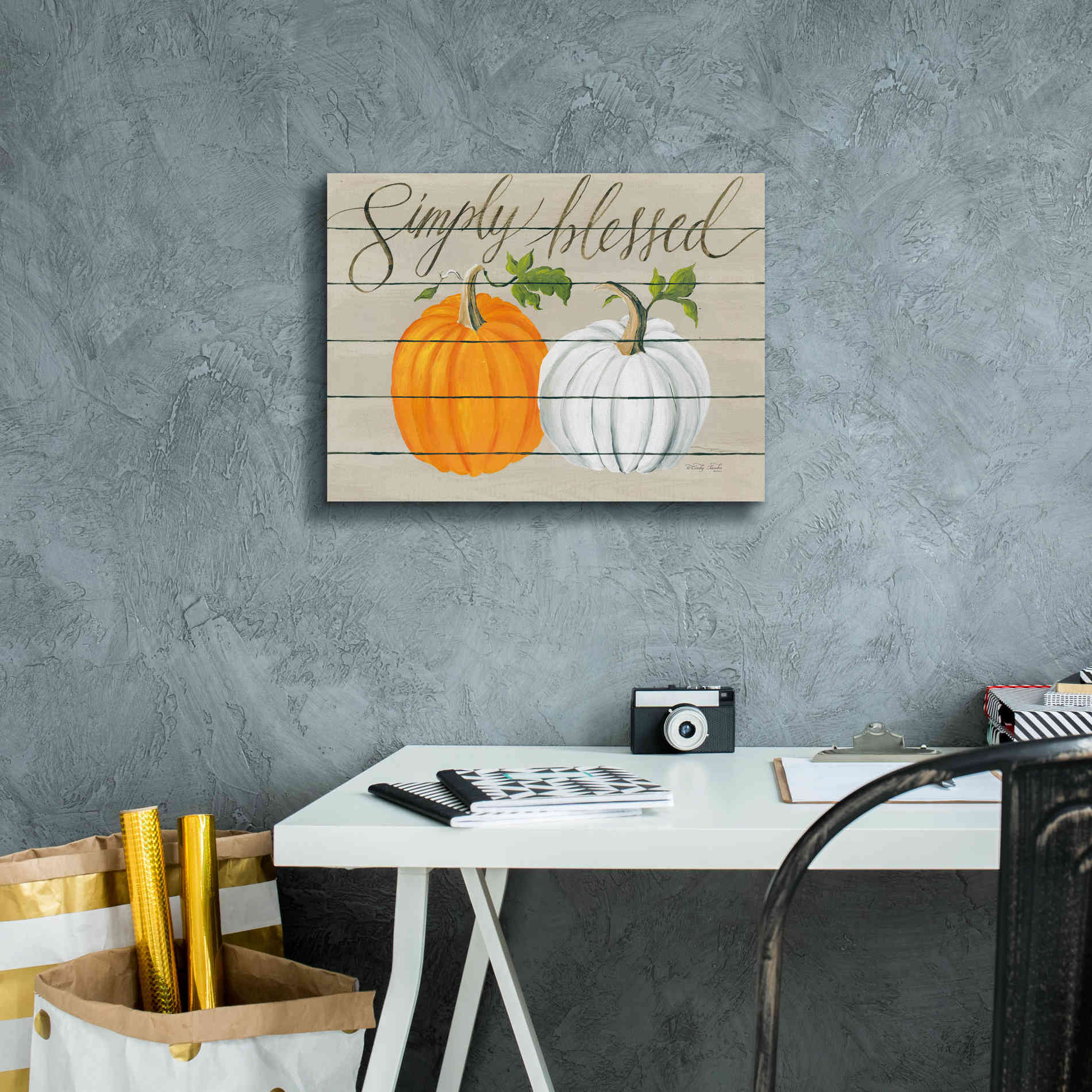 'Simply Blessed Pumpkins' by Cindy Jacobs, Canvas Wall Art,16 x 12