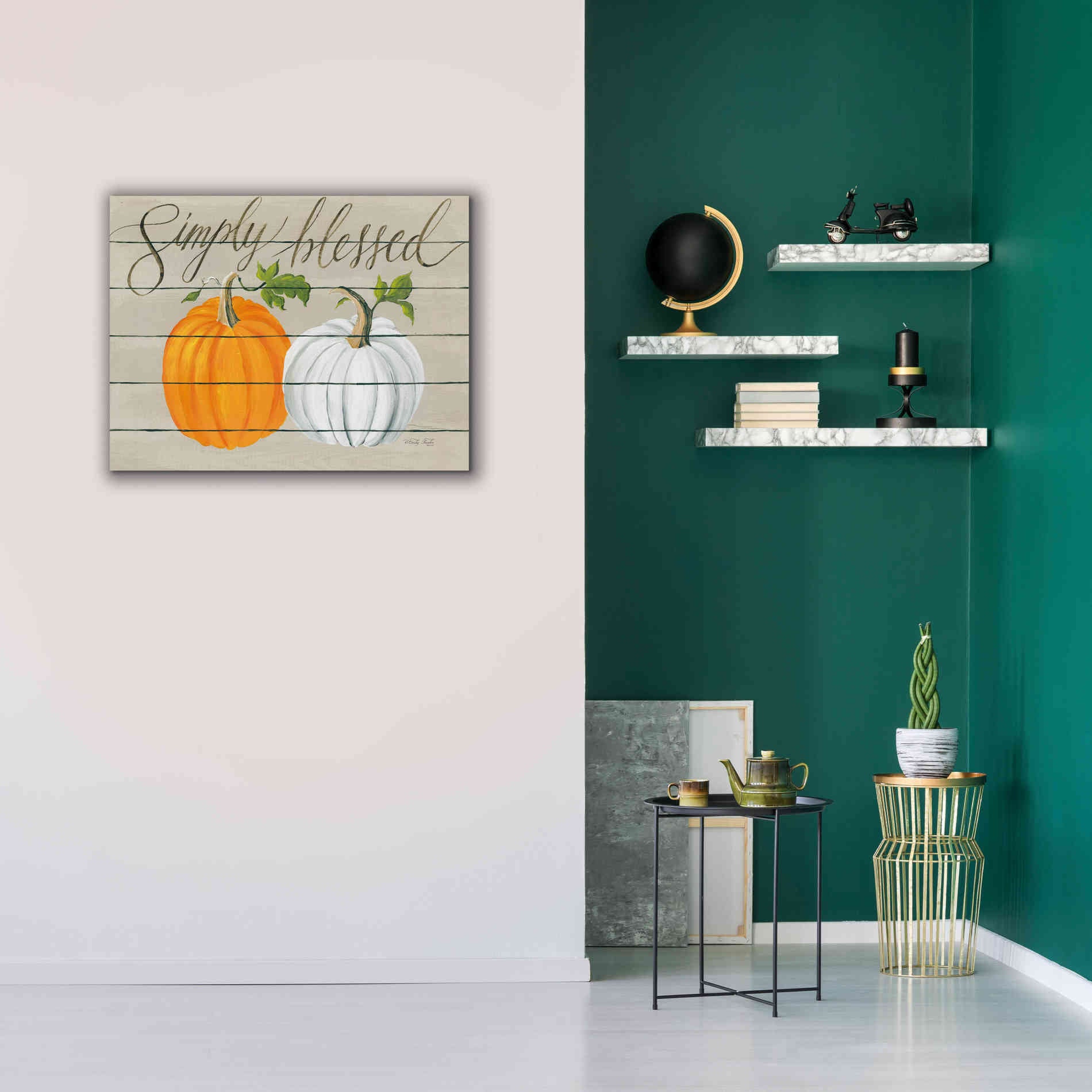 'Simply Blessed Pumpkins' by Cindy Jacobs, Canvas Wall Art,34 x 26