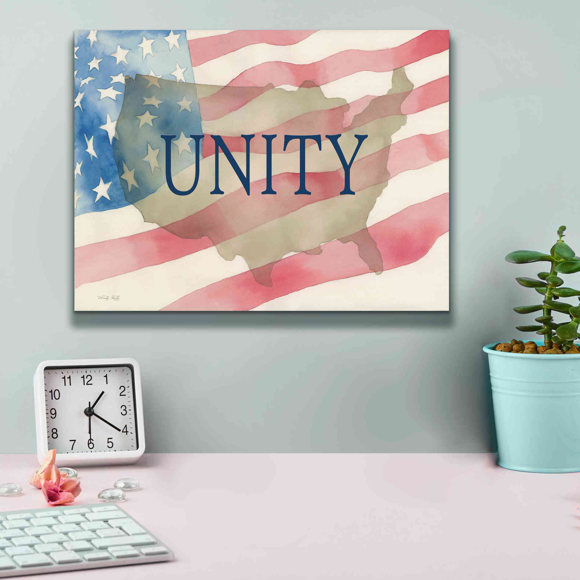 'USA Unity' by Cindy Jacobs, Canvas Wall Art,16 x 12