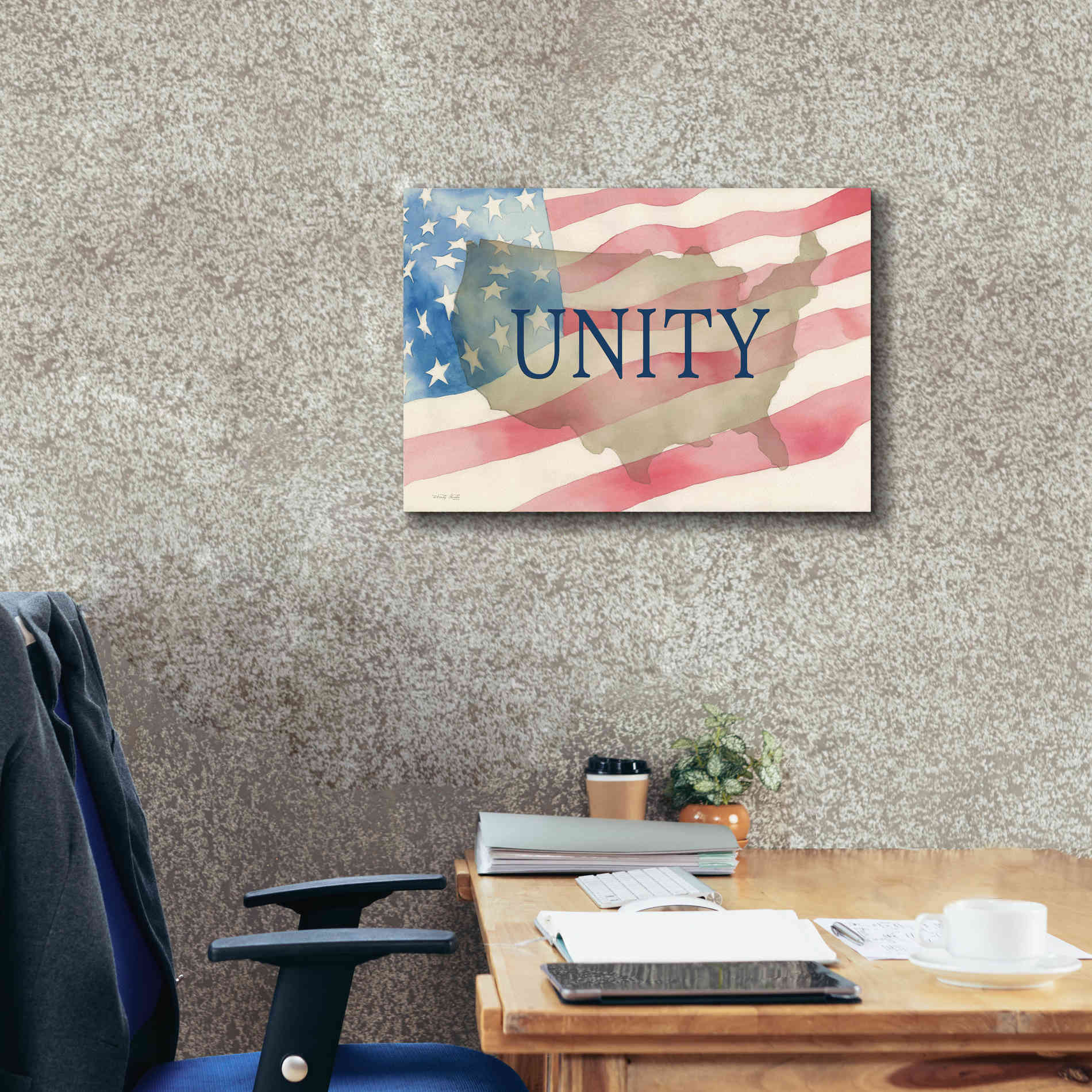 'USA Unity' by Cindy Jacobs, Canvas Wall Art,26 x 18