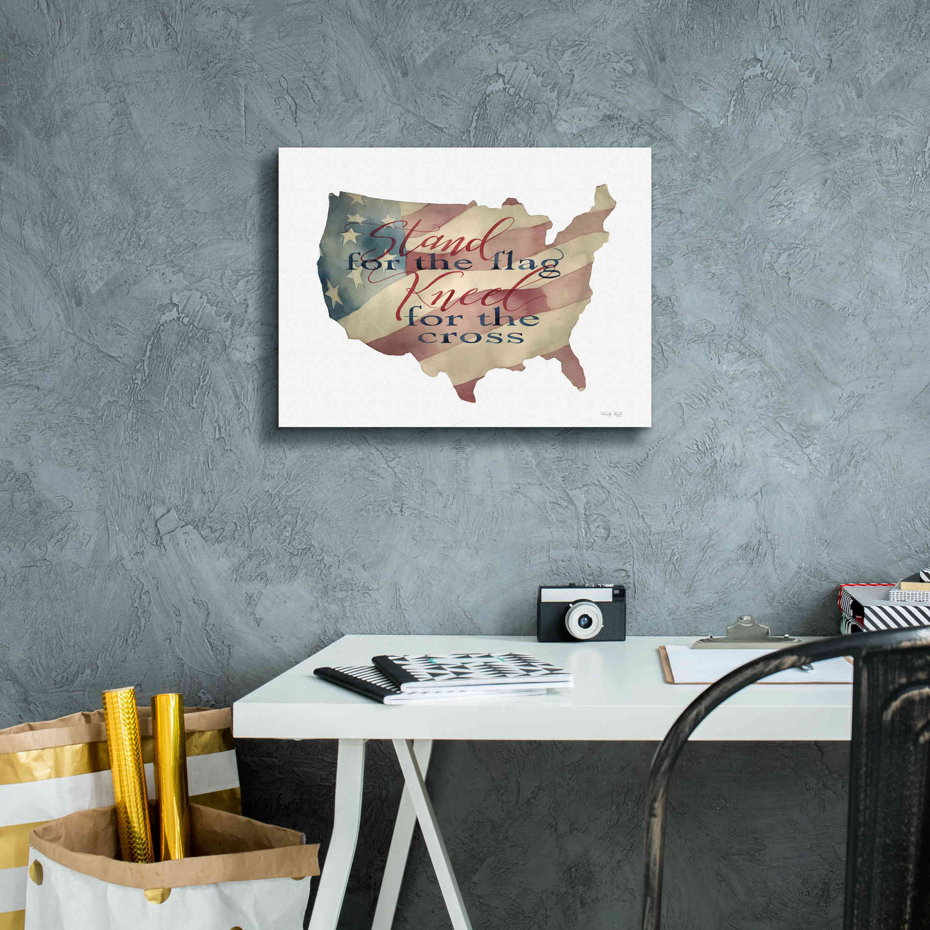 'USA Stand for the Flag' by Cindy Jacobs, Canvas Wall Art,16 x 12