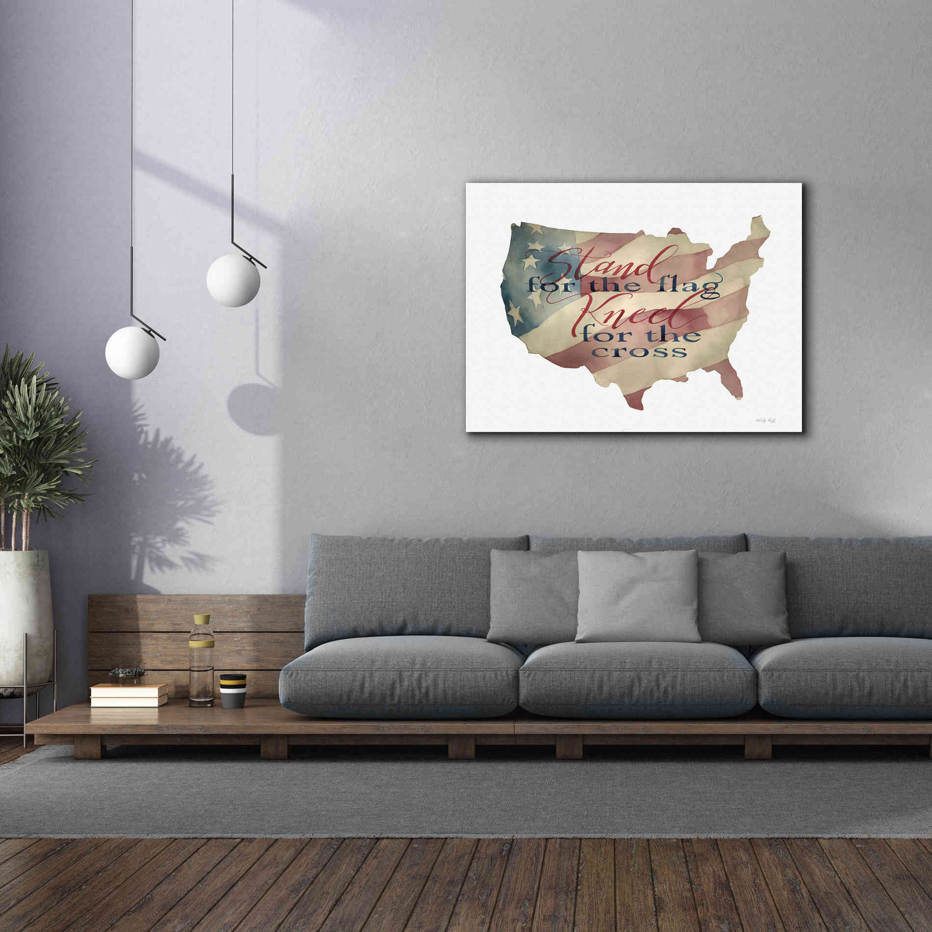 'USA Stand for the Flag' by Cindy Jacobs, Canvas Wall Art,54 x 40