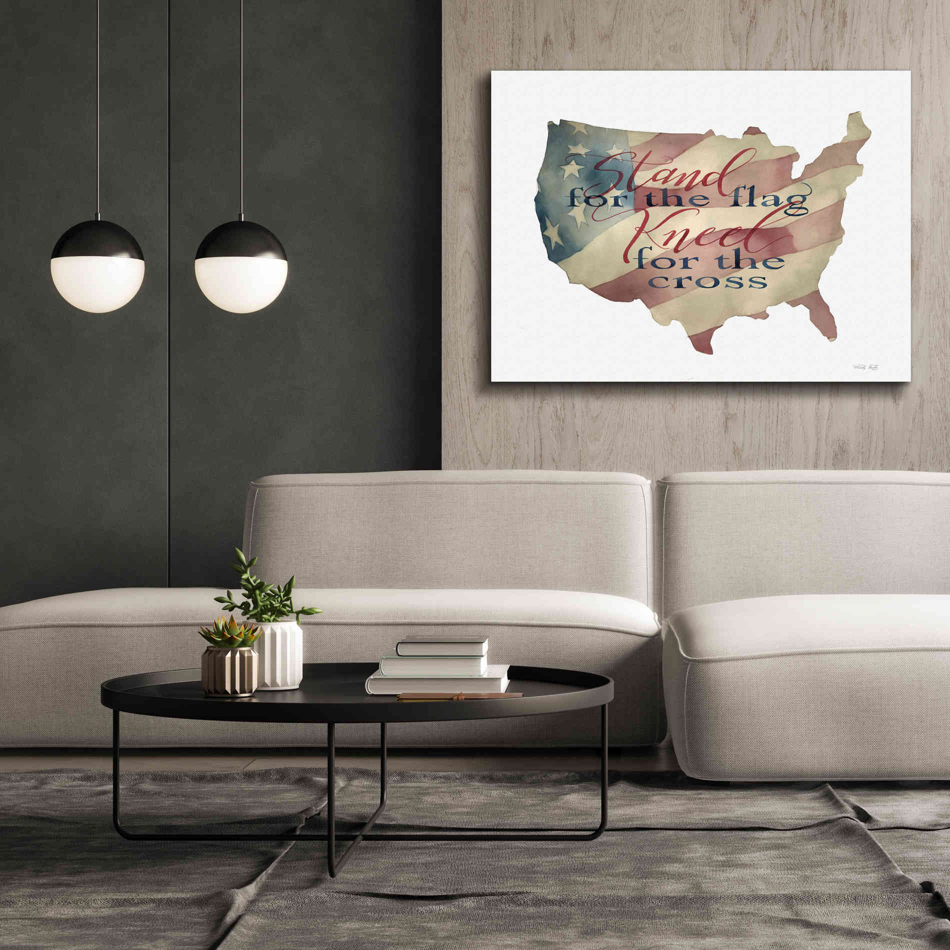 'USA Stand for the Flag' by Cindy Jacobs, Canvas Wall Art,54 x 40