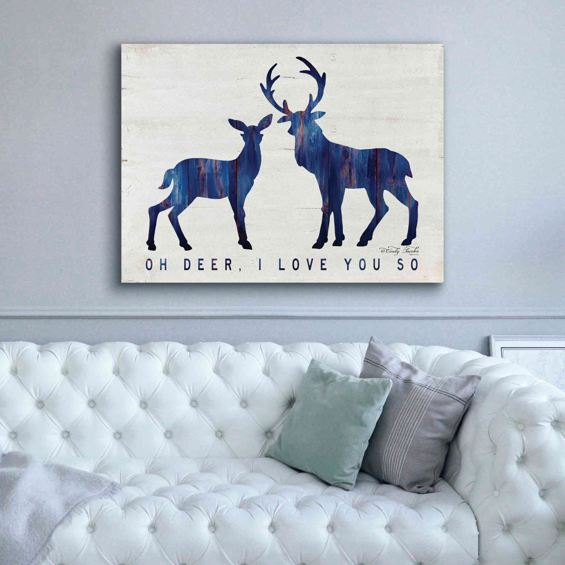 'Oh Deer, I Love You So' by Cindy Jacobs, Canvas Wall Art,54 x 40