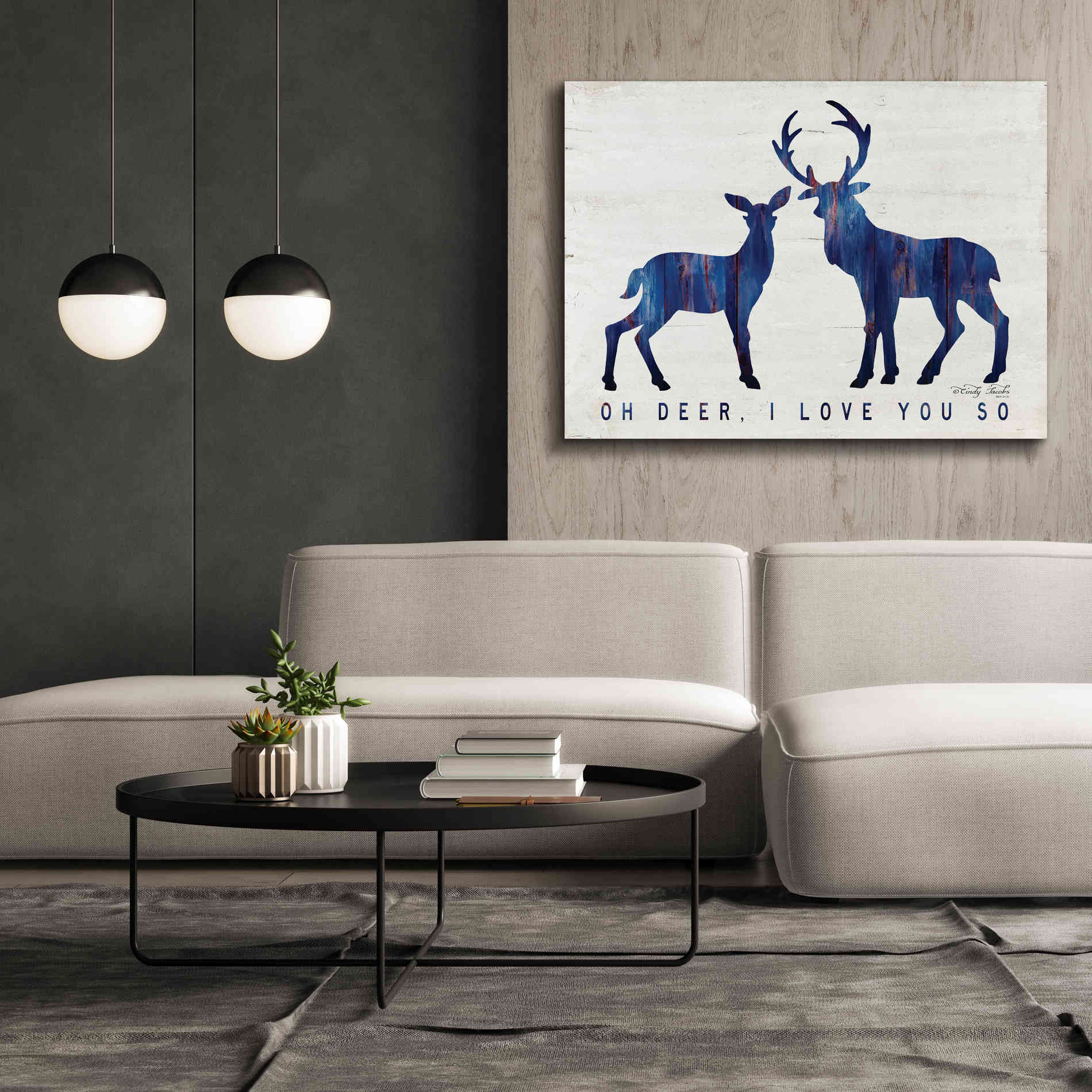 'Oh Deer, I Love You So' by Cindy Jacobs, Canvas Wall Art,54 x 40