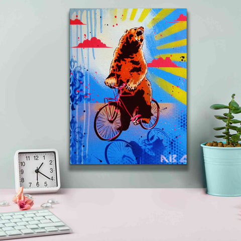 Image of 'Bear Back Rider' by AbcArtAttack, Canvas Wall Art,12 x 16