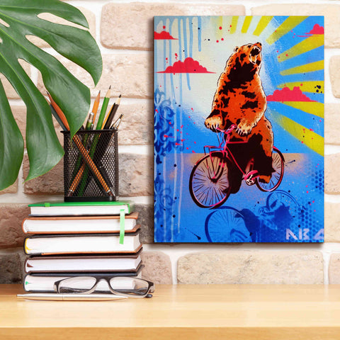 Image of 'Bear Back Rider' by AbcArtAttack, Canvas Wall Art,12 x 16