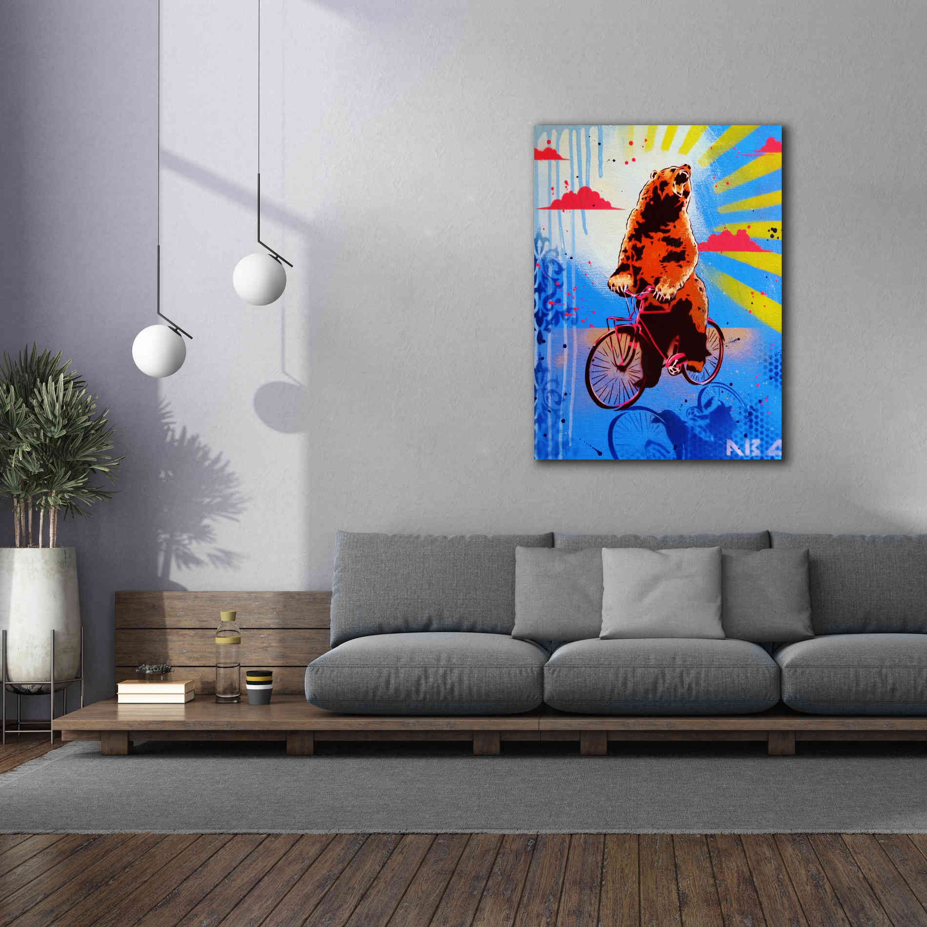 'Bear Back Rider' by AbcArtAttack, Canvas Wall Art,40 x 54