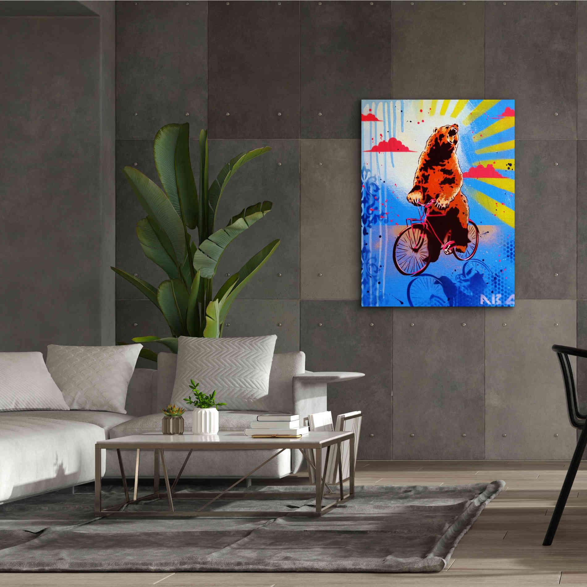 'Bear Back Rider' by AbcArtAttack, Canvas Wall Art,40 x 54