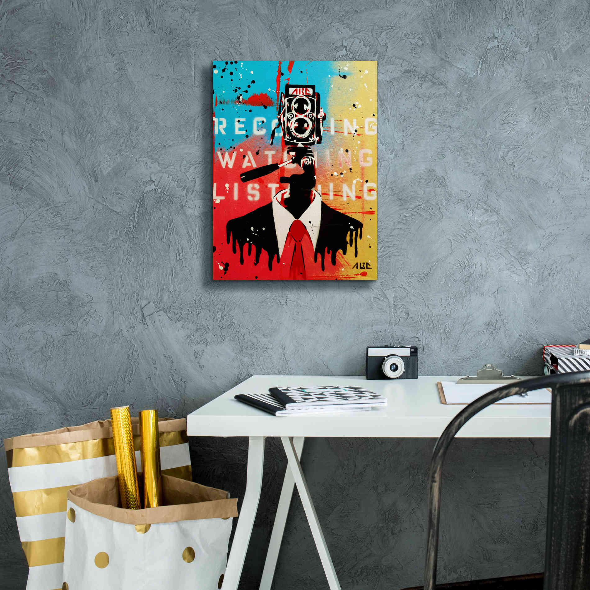 'NSA Camera Man' by AbcArtAttack, Canvas Wall Art,12 x 16